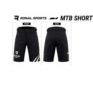 Shorts BMX RONAL SPORTS unisexe noir à séchage rapide en toile pour le cyclisme, coupe ample, longueur courte, logo personnalisé pour adulte - Product Image 3