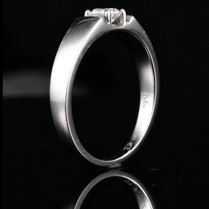 Classic AMBER JEWELS N-38 Unisex 14K <b>Gold</b> Plated IGI Certified Wedding Band <b>Ring</b> with Pave <b>Set</b> Round Diamonds Eternity Design - Product Image 2