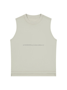 Débardeurs de sport pour hommes personnalisés avec logo imprimé, grande taille, à pois, sans manches, de haute qualité, en coton lourd, personnalisés - Product Image 2