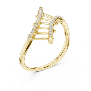 แหวนเพชรทรงกลมทองคำ 14K สำหรับผู้หญิง |   ชุดทำงาน |   เพชรที่เพิ่งเพาะเลี้ยง - Product Image 5