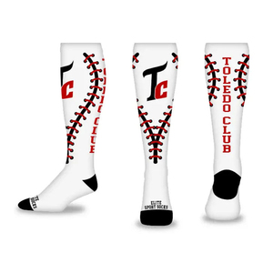 Calcetines de Béisbol Hasta la Rodilla Color Marrón con Logotipo de Calavera, Diseño Deportivo con Impresión Digital para Adultos, Calcetines Deportivos Personalizados para Hombre - Product Image 2