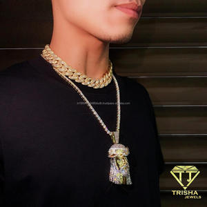จี้เพชรโมอิสซาไนต์ 3 มิติ แบบละเอียด พร้อมตัวล็อกแบบ Iced Bail และเครื่องประดับฮิปฮอปสุดหรูทำจากเงินแท้ 925 - Product Image 5