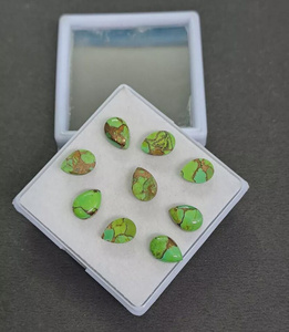 Turquesa Verde Cobre en Forma de Pera, Cabujón, Gema Suelta para Joyería - Product Image 4
