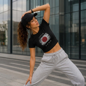 Custom Country Flag Baby Tee Women <b>Y2K</b> Crop <b>Top</b> Polyester Spandex Knit Anti Pilling T-Shirt - Product Image 3