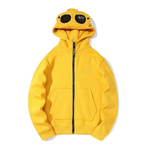 2026 <b>Techwear</b> Goggle <b>Hoodie</b> Zip Up _ Heavyweight No-String 100_ Cotton Streetwear Custom Men <b>Hoodie</b> - Product Image 3