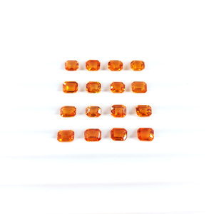 แซฟไฟร์สีส้มธรรมชาติทรงแปดเหลี่ยมขนาด 4x5 มม. แบบไม่ผ่านการปรับแต่ง, พลอยแซฟไฟร์สีเหลืองธรรมชาติทรงเหลี่ยมสำหรับทำเครื่องประดับ - Product Image 6