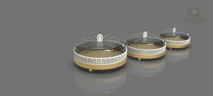 ฐานวางเค้กทรงกลมสแตนเลสและแก้ว เป็นมิตรกับสิ่งแวดล้อม ล้างด้วยมือเท่านั้น ฐานวางเค้ก ฐานวางขนมหวาน ฐานเสิร์ฟสำหรับเดือนรอมฎอน - Product Image 5