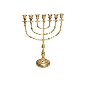 Menorah de latón para velas y aceite, decorativa y religiosa, de 15 pulgadas de alto, lámpara de 7 ramas, menorah resistente para el hogar, bodas y fiestas. - Product Image 6