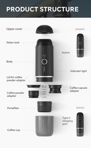 Machine à expresso à capsules rechargeable d'extérieur à usage hôtelier portable durable à 19 bars avec petit design - Product Image 3