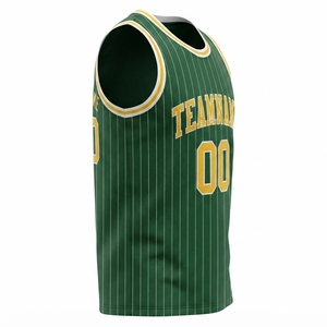 Uniformes en polyester pour hommes adultes, toutes saisons, impression de numéros d'équipe, ensemble de maillots de basket-ball personnalisés, sans manches, col en V, respirant - Product Image 3