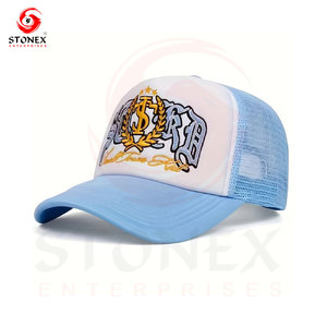 Gorra de Béisbol de 5 Paneles, Estilo Vintage, Unisex, de Lona 100% Algodón, con Malla, Diseño Desgastado, a la Moda para el Verano - Product Image 1