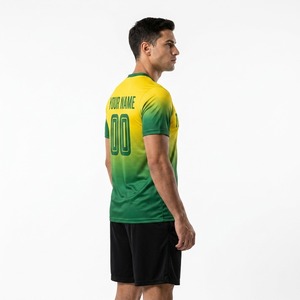 Camiseta de Fútbol Sublimada Personalizada, Transpirable, de Secado Rápido, Uniforme de Entrenamiento para Fanáticos, Estilo Vintage a Rayas - Product Image 5