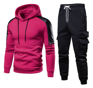 Conjunto Deportivo de 2 Piezas para Hombre, 100% Algodón, Sudadera con Capucha y Pantalones Deportivos, 350GSM, Grueso, Invernal, Atlético, con Logotipo Personalizado OEM - Product Image 4