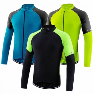 <b>Men's</b> Customized Long Sleeve <b>Cycling</b> Jersey Full Zipper New Arrival Breathable Lightweight Windproof Spandex <b>Cycling</b> Wear - Product Image 1