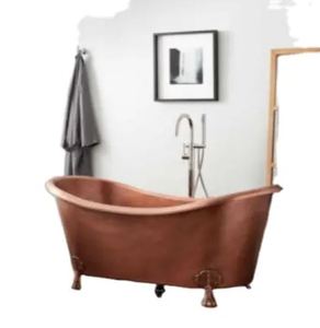 Bañera de Lujo Independiente con Patas de Cobre, Bañera Ovalada de Metal sin Tapa para Casa u Hotel - Product Image 3