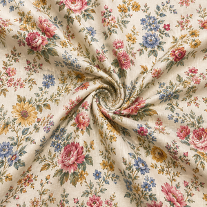 Magnifique Tissu Cambric Doré 60x60/92x88 en Coton Pur Cardé Biologique Lavé Écologique Respirant Imprimé Léger pour Doublure de Sac et Usage Domestique - Product Image 5