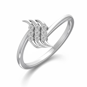 14K Gold & Natural Diamond Women's Juvencia Design Ring with <b>9</b> Brilliant Cut Stones Rhodium Plated | Luxury 0.10Ctw Dailywear - Product Image 1