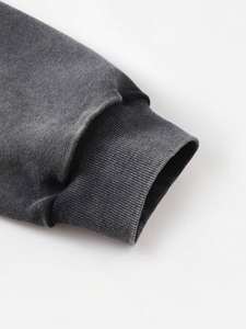 Sudadera con capucha gris oscuro estilo vintage para mujer, con cremallera, holgada, informal, de forro polar suave, estilo streetwear. - Product Image 3