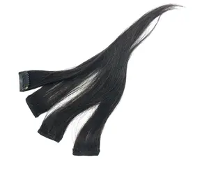 Black Brown Highlight Extension de cheveux humains Clip-in Streak Parfait pour cadrer et améliorer le visage