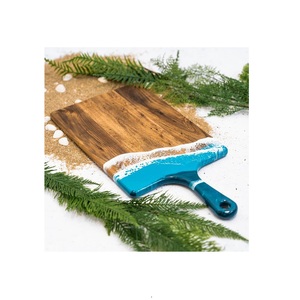 Planche à découper rectangulaire en bois et résine, artisanale, de style impérial, épaisseur 1,5 cm, facile à nettoyer, design décoratif, passe au lave-vaisselle - Product Image 3