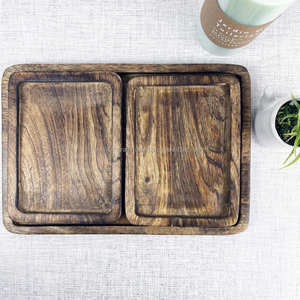 Bandeja de Madera Hecha a Mano, de la Mejor Calidad, Duradera, Ecológica, Decorativa, para Servir, para Uso en el Hogar y la Cocina, con Diseño Elegante - Product Image 5