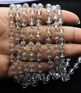 Cuentas Redondas Facetadas de Cristal Natural AAA de 6 mm, Cuentas de Cristal Anudadas a Mano, 108 Cuentas de Cristal Anudadas a Mano, Gema de Cristal - Product Image 1