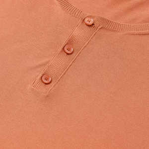 Sophisticated <b>Men's</b> 100% Cotton 18 Gauge Fine Knit Mother of Pearl Button Outfit Fashion Long Sleeve Knitted Sweater <b>Henley</b> <b>Top</b> - Product Image 6