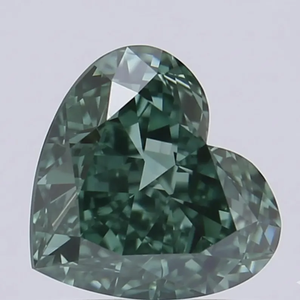 Diamant de laboratoire taille cœur vert, couleur vert foncé fantaisie, pierre lâche pour bague de fiançailles ou bijoux fins - Product Image 1