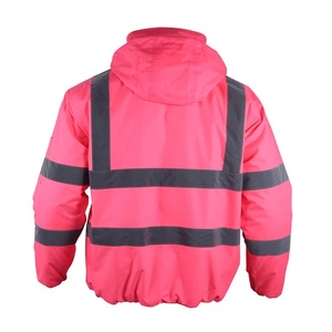 2026 High Visibility Softshell Reflective Tape Safety Construction Working Zipper Working Safety <b>Jacket</b> - Product Image 3