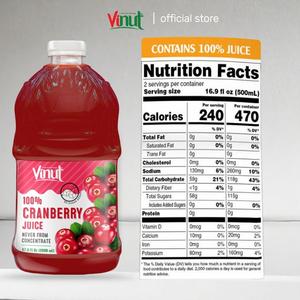 Jus de canneberge 100%, sans sucre ajouté, excellente source de vitamine C, jus de fruit 100%, Vinut 67.6 FlOz (paquet de 12), grossiste - Product Image 2