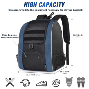 Baseball Equipment Backpack Internal <b>Frame</b> Sports Bag Waterproof Bat Pack Shoe Compartment Custom Logo for Training Travel - Product Image 6