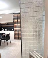 Batu Bata Kaca Padat Transparan Ultra untuk Kamar Mandi, Anti Lembab, Partisi Kaca Kristal Transparan 150x150x50mm