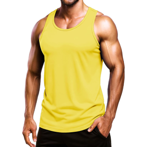 Camiseta sin mangas para hombre de alto rendimiento, transpirable, de poliéster, suave al tacto, ligera, flexible, elástica, de secado rápido, ecológica, de color sólido, informal. - Product Image 1