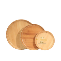 Vietchoice Plateau de service moderne en bois écologique, peint à la main, couleur naturelle, pour assiettes de présentation et gâteaux, finition polie, lot de 1