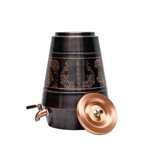 Distributeur d'eau en cuivre artisanal avec robinet, design antique, réservoir de stockage pour la maison et la cuisine, conteneur d'eau potable saine - Product Image 5