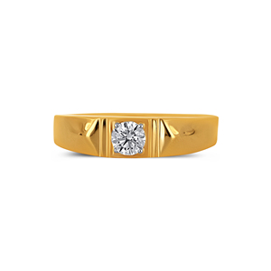 Anillo de Diamantes Solitario Noble Edge Eternal Flame Orion en Oro de 18K con Corona de Diamantes Royal Solstice Solitaire: Grabado a Mano - Product Image 3
