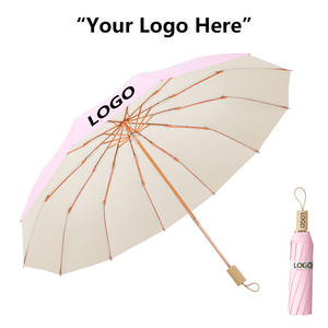 Parapluie manuel pliant en trois sections à 12 baleines, mini parapluie capsule tendance dégradé, ensemble cadeau de luxe, vente fournisseur, livraison gratuite - Product Image 3