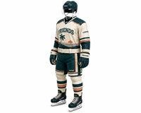 Uniforme de hockey sur glace pour hommes 100% polyester, service OEM sur mesure, couleur et logo personnalisés, respirant, écologique, léger, haute qualité
