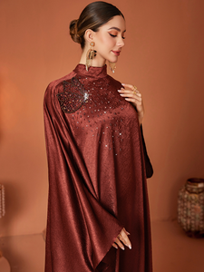AN11450 ENVAFA Elegant Breathable Loose Fit Polyester Women's Abayas Wholesale Dubai Islamic Clothing Custom Fabric <b>Kaftan</b> Abaya - Product Image 1