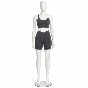 Women Cross Waist Pocket Biker Shorts Set Adjustable Strap Sports Bra Yoga Fitness Gym Workout Activewear - Product Image 6