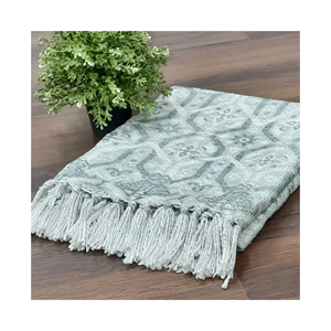 Manta Decorativa Rectangular de Algodón, Poliéster y Lino con Estampado Bohemio en Tono Grisáceo, con Flecos, Estilo Tejido para Decoración del Hogar, para Todas las Temporadas - Product Image 5