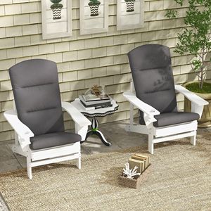 Juego de Cojines Grises para Silla Adirondack con Lazos, Cojines para Exteriores para Soporte de Asiento y Espalda - Product Image 2