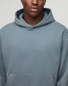 Sweat à capuche personnalisé pour homme en mélange de polyester recyclé avec doublure polaire brossée pour les marques américaines en marque blanche - Product Image 2