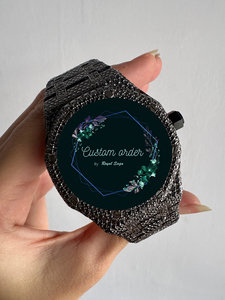 Unique <b>Black</b> Moissanite Diamond <b>Watch</b> for <b>Men</b> Customize Fully Iced Out Luxury Studded Analog Dial Display Wristwatch - Product Image 3