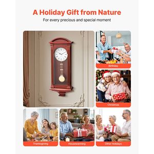 Orologio da Parete Classico Vintage 26,7 Pollici con Movimento al Quarzo, in Legno di Pino e MDF, Design Silenzioso - Product Image 6