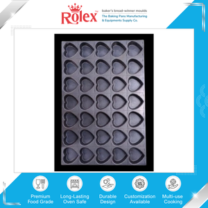 Bandeja para hornear de buena calidad, antiadherente, 600x400 mm, 35 en 1, con forma de corazón, para uso en panadería - Product Image 2