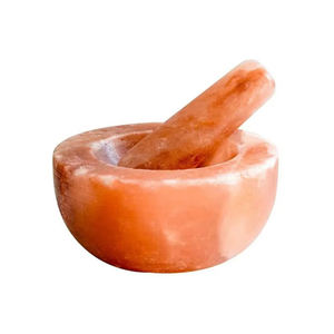 Lampe de sel de l'Himalaya sculptée à la main avec mortier et pilon, taille personnalisée, couleur naturelle, décoration intérieure de haute qualité - Product Image 1