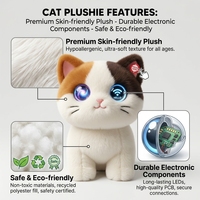 Peluche interactive AI Chat Chaton Calico Compagnon vocal Animal en peluche Boîte cadeau OEM Personnalisé Vente en gros