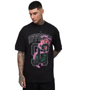 Camiseta de manga corta informal de verano para hombres y mujeres de moda High Street Hip Hop de talla grande Jersey de algodón de hilo doble de alta calidad - Product Image 1