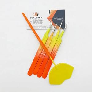 Agarre de diamante profesional, pinzas de extensión de pestañas personalizadas recubiertas de Color de dos tonos, pinzas de acero inoxidable, espejo de pestañas de Punta puntiaguda - Product Image 1